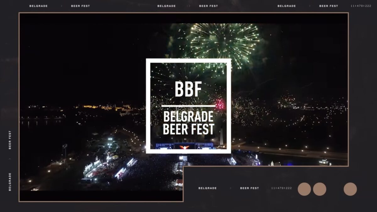 Slika sa logoom Belgrade Beer Festa i vatrometom