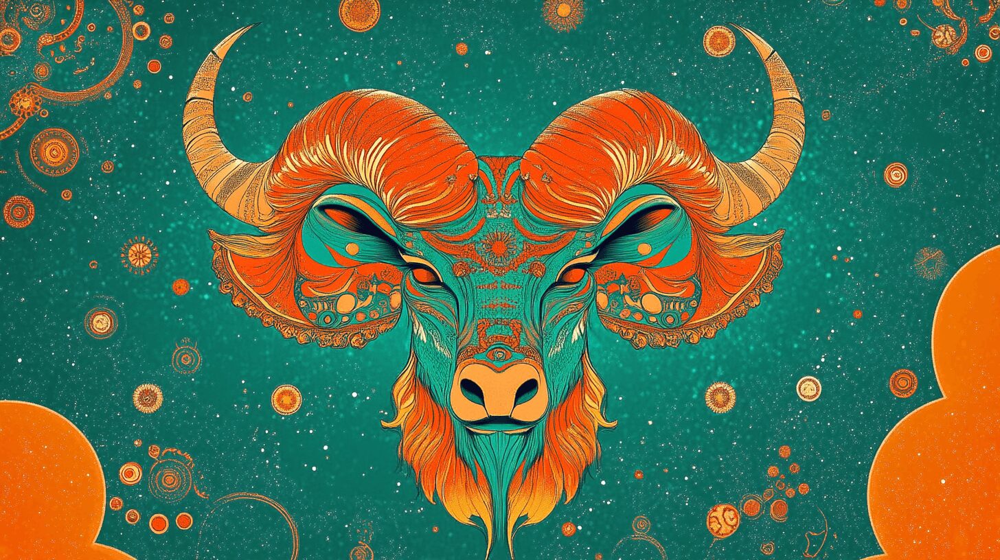 Ilustracija znaka zodijaka Jarac, koja simbolizira godišnji horoskop za tekucu godinu