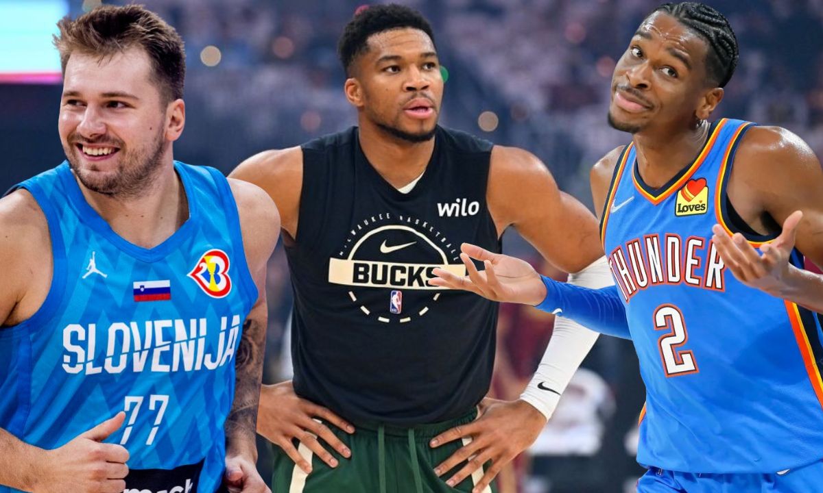 Šej Gildžus-Aleksander, Luka Dončić, Giannis Antetokounmpo na terenu
