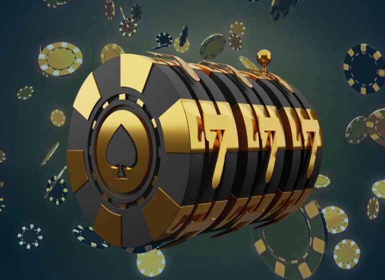 prikaz spinova u kazinu i čipova koji padaju okolo